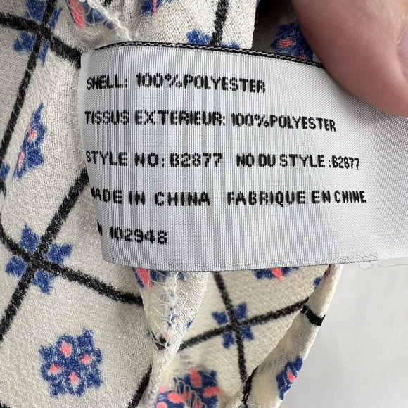 Tulle V Neck Patterned Peplum Sleeveless Top Size XS - Picture 4 of 4